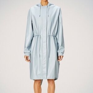 Rains NWT String Parka Rain Jacket in Sky